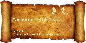 Marberger Klára névjegykártya